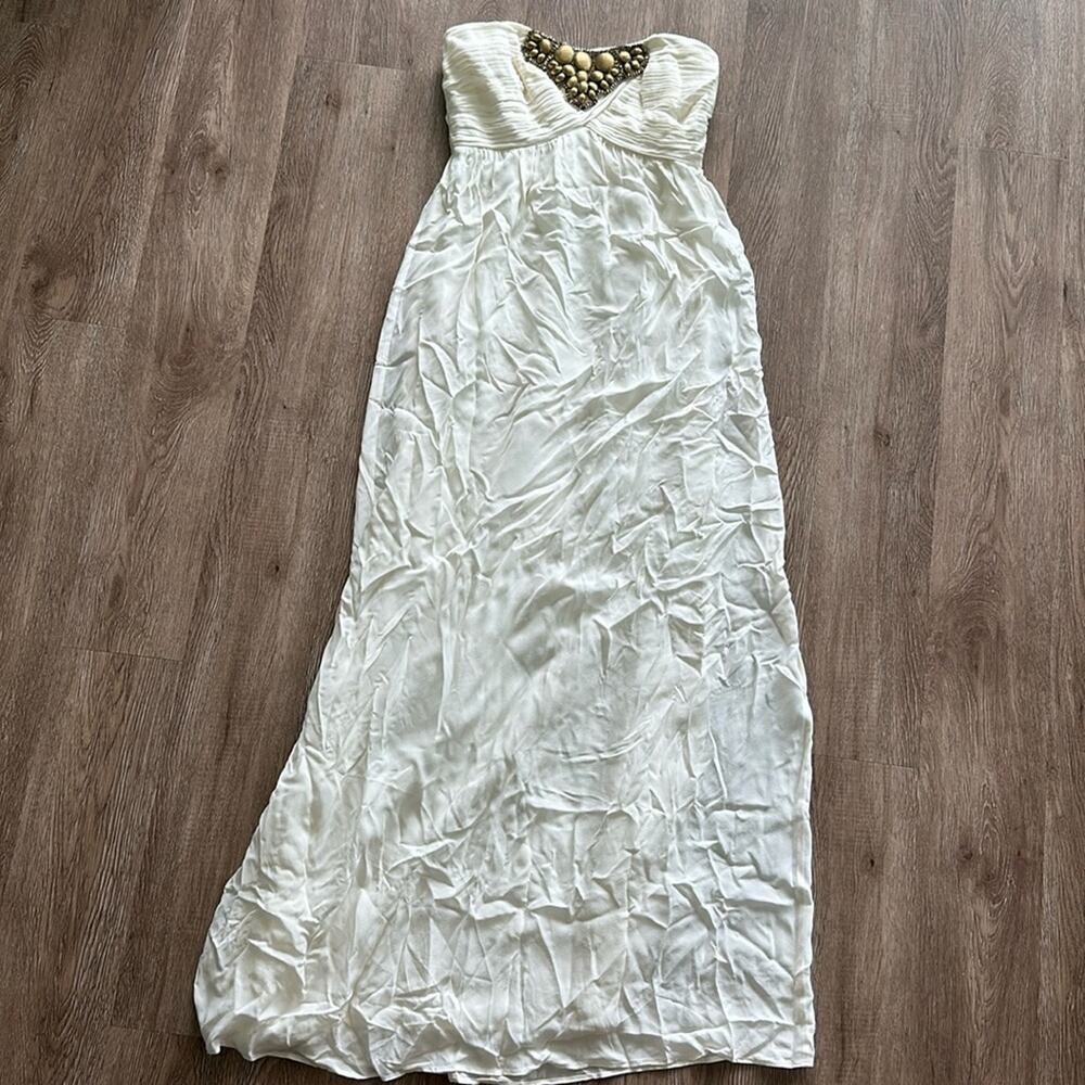 NWT Shoshanna Formal Strapless Maxi Gown Ivory Size 0